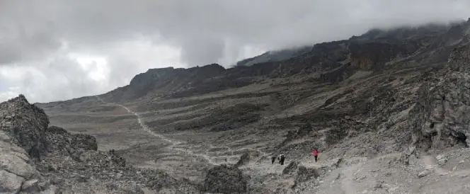 Lemosho-ruten - Dag 4 - Vandring fra Shira 2 Camp til Lava Tower og nedstigning til Barranco Camp